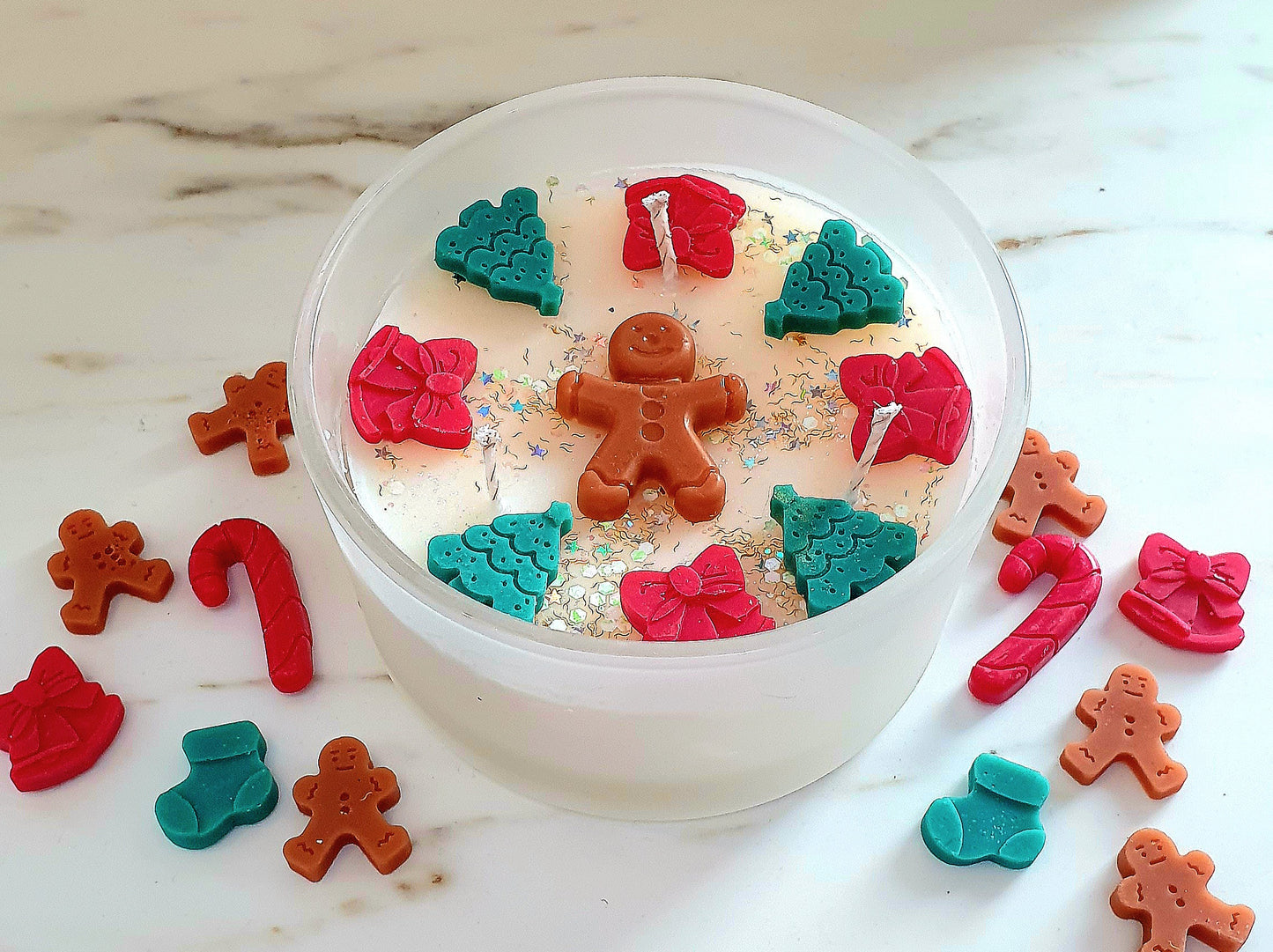 Merry and Bright 50cl frosted bowl Christmas candle