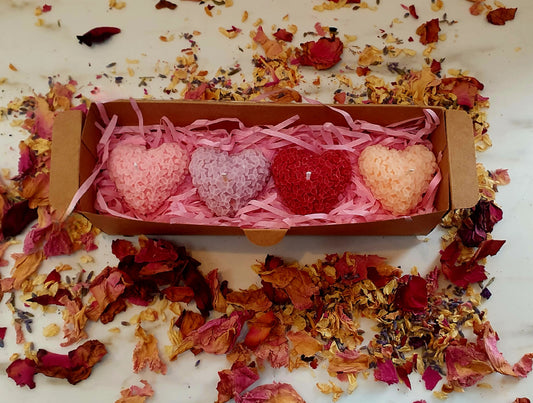 X4 mini floral hearts tealights
